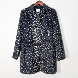 NEW Ann Taylor LOFT Women’s Coat Mobwife Animal Print High Stakes Luxe Size L